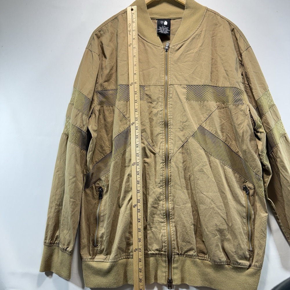 Bomber Jacket Athletic Vented Men's XL Beige Full Zip - Picture 4 of 10
